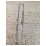 Cross Necklace with Blue & Green Stones 17" Chain & 2" Extender - Brand New *P