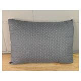 Patchwork Throw Pillow - Navy Denim Field with Cream Star Applique *P