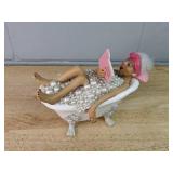Pearl Bath Tub Doll Figurine - Funny Bathroom Decor 7.5" L x 6" H *P