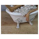 Pearl Bath Tub Doll Figurine - Funny Bathroom Decor 7.5" L x 6" H *P