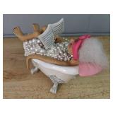 Pearl Bath Tub Doll Figurine - Funny Bathroom Decor 7.5" L x 6" H *P