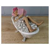 Pearl Bath Tub Doll Figurine - Funny Bathroom Decor 7.5" L x 6" H *P