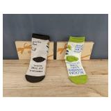 Books Are The Mirrors Of The Soul & Bloom Where You Are Planted Socks - Brand New