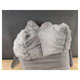 Members Mark Faux Fur Decorative Pillows 22x22, 2 Total, Gray - Brand New