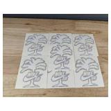 7 Nike Skateboarding Palm Tree Stickers & 6 NBA Golden State Warriors Stephen Curry Championship Ring Stickers - New