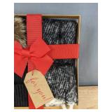 Lucky Brand Scarf & Hat Set Grey and Black - Brand New