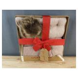 Lucky Brand Scarf & Hat Set - Pink & Beige - Brand New