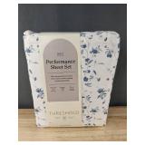 Threshold Performance Sheet Set - Full - Blue & White Floral - Brand New