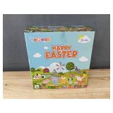 24 Yeager Happy Easter Eggs with Toys - Table Runner 13 in x 90 in - Brand New