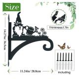 Garden Gnome Plant Hanger Bracket Outdoor Iron - 14.27in H x 11.24in L - Brand New