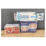 Sensodyne Pronamel Toothpaste 4 oz, 24 Cleanings Toothbrushes, 2 Soft Denture ReLine Kit - Brand New