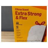 40 Amazon Basics Extra Strong & Flex Trash Bags Citrus Scent 13 gal - Brand New