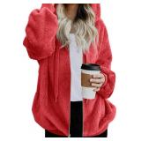 Sherpa Oversized Zip-Up Hoodie - Women