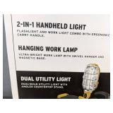 Car & Driver 3-Piece Work Light Set - Battery-Powered, Rugged Construction - Brand New