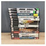 14 PlayStation 2 Games - Madden 06, NBA Live, NHL, Wheel of Fortune, God of War, NASCAR, Guitar Hero *C