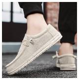 Beige Canvas Slip-On Casual Patriotic Shoes - Men