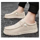 Beige Canvas Slip-On Casual Patriotic Shoes - Men