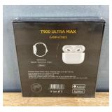 T900 Ultra Max Wireless Earphones & Smart Watch Bundle - Brand New
