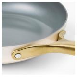 Figmint 7 piece Nonstick Ceramic Coated Aluminum Cookware Set with Champagne Handles, Cream - Brand New