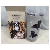 New Serengeti Vacuum Insulated Stainless Steel Tumbler with Lid - Black Lab Dog