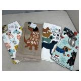 4 New Dog Themed Kitchen Towels