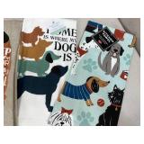 4 New Dog Themed Kitchen Towels