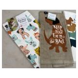 4 New Dog Themed Kitchen Towels