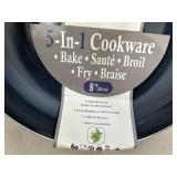 New 5 in 1 Blue Sapphire Ceramic Coated 8 inch Frying Pan