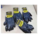 4 New Pairs of True Grip Water Resistant Work Gloves - Size XL