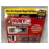 8 New Pairs of Ruby Monkey Magnets