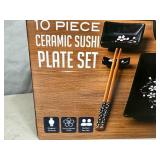 New 10 pc Ceramic Sushi Plate Set