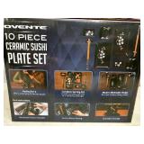 New 10 pc Ceramic Sushi Plate Set