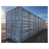 CIMU0881465 // 40 Ft Shipping Container with 4 Side Doors, 40HC, Single Trip