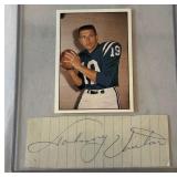 Johnny Unitas Autographed Cut-Paper w/ Football Card