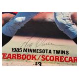 Kirby Puckett Early Autograph on 1985 Minnesota Twins Baseball Yearbook w/ Tony Oliva, Frank Viola, Mickey Hatcher, Roy Smalley, Rick Lysander
