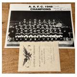 Dante "Gluefingers" Lavelli Hall of Famer Autographed Football Photo