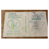 Jack Carlson Autographed 1981-82 Minnesota North Stars Vintage Post Card