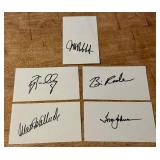 (5) Minnesota Twins Baseball Autogrpahed Index Cards - Roy Smalley, Matt Wallbeck, Jeff Reboulet, Jim Johnson, Rian Raibe