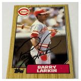 Barry Larkin Autographed RC 1987 Topps #648 Rookie Baseball Card