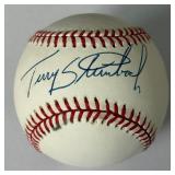 Terry Steinbach Autographed Baseball Rawlings OALB Brown Ball