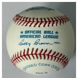 Terry Steinbach Autographed Baseball Rawlings OALB Brown Ball