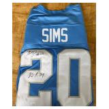 Billy Sims Autographed Football Jersey Inscribed " 80 ROY" with JSA COA