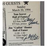 Tom Seaver, Catfish Hunter, Juan Marichal, Steve Carlton, JR Rider, Mogana Autographed 18x24" Foam Board Poster From 1994 Maplewood Card Convention
