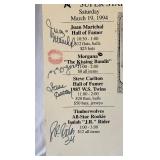 Tom Seaver, Catfish Hunter, Juan Marichal, Steve Carlton, JR Rider, Mogana Autographed 18x24" Foam Board Poster From 1994 Maplewood Card Convention