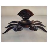 Hand Carved Wooden Crab Trinket Box