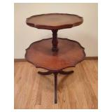 Antique Pie Crust Two-Tier Table