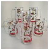 *Rare* Vintage 1950s Hazel Atlas BBQ Mugs & Matching Serving Tray