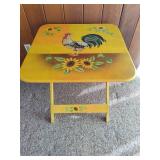 Hand Painted Rooster Folding Table