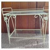 Wrought Iron & Glass Plant Stand