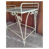 Wrought Iron & Glass Plant Stand